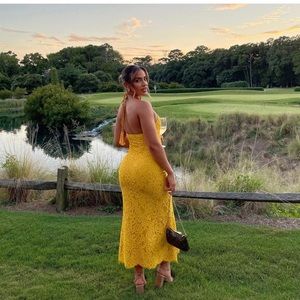 yellow lace dress